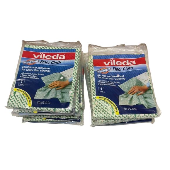 Vintage 1998 Vileda Roll-O-Matic Floor Cloths Machine Washable Germany Lot of 9 - Picture 2 of 7